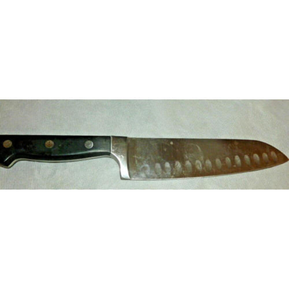 Good Cook 7” INOX Stainless Steel Granton Blade Santoku Chef’s Knife BLACK